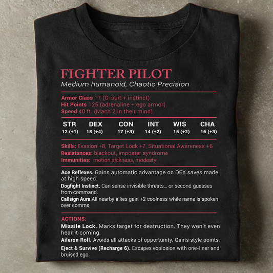 Fighter Pilot Stats Classic Unisex T-Shirt