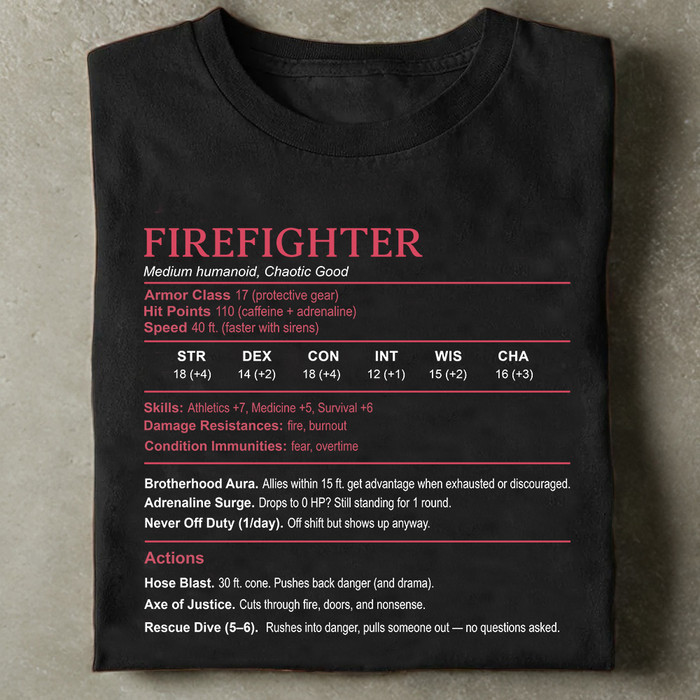 Firefighter Stats Classic Unisex T-Shirt