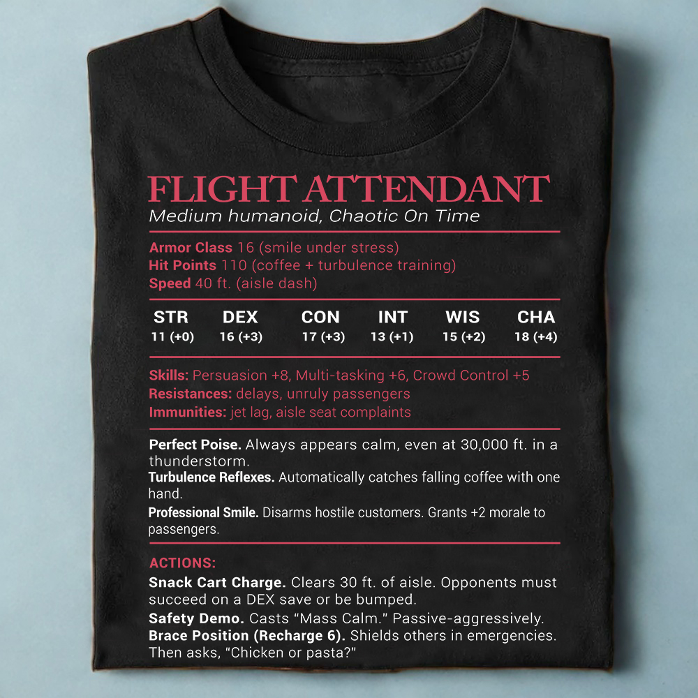 Flight Attendant Stats Classic Unisex T-Shirt