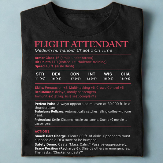 Flight Attendant Stats Classic Unisex T-Shirt