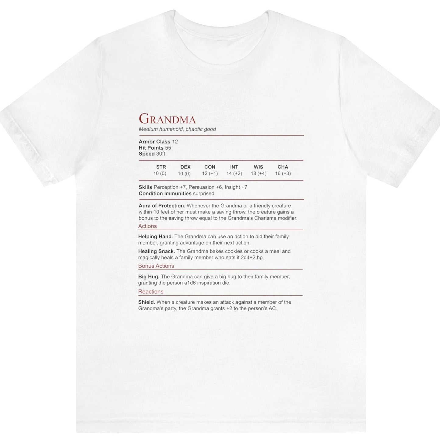Grandma Stats Block Classic Unisex T-Shirt