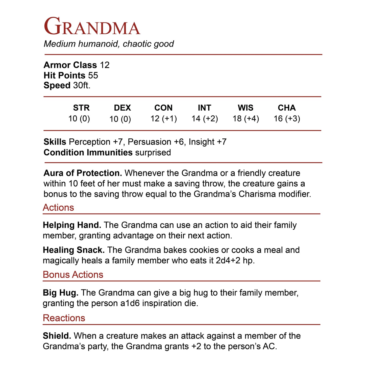 Grandma Stats Block Classic Unisex T-Shirt