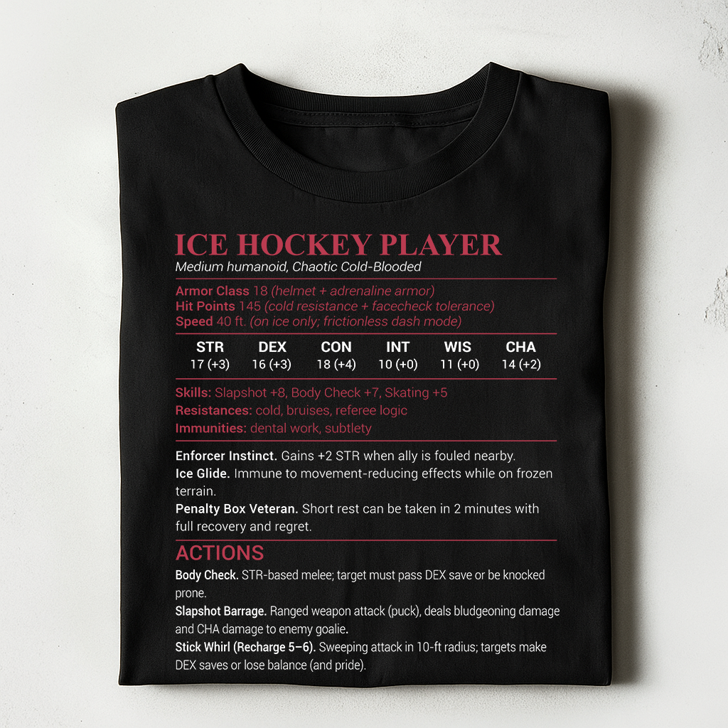 Ice Hockey Player Classic Unisex T-Shirt