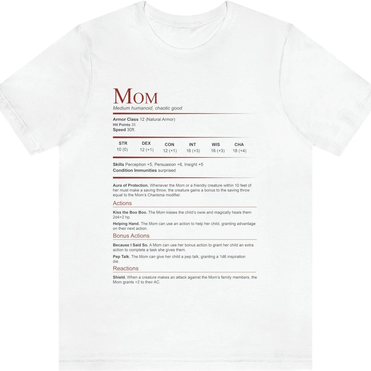 Mom Stats Block Classic Unisex T-Shirt