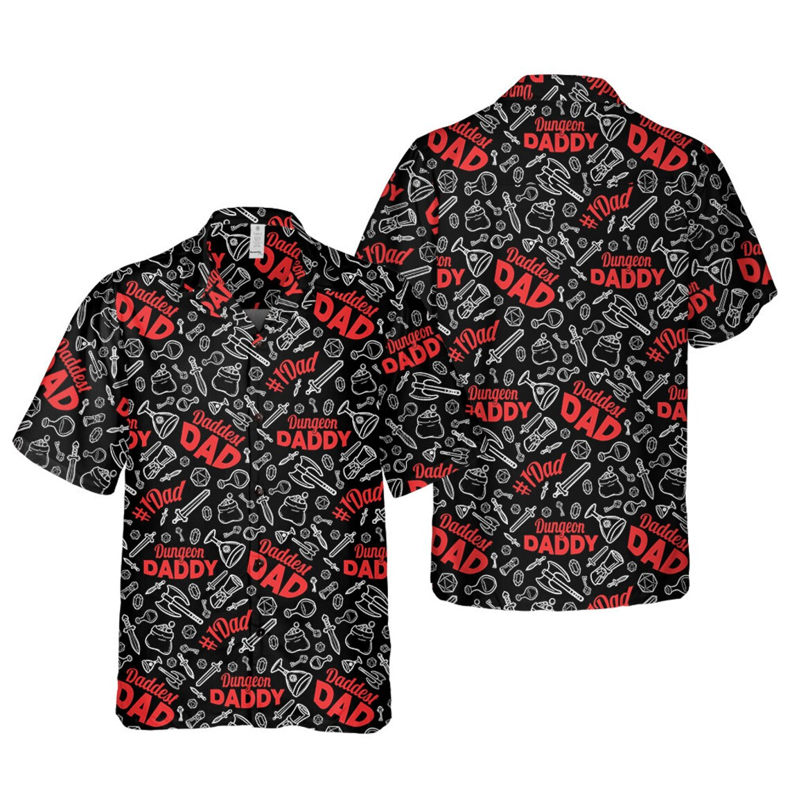 Dungeon Daddy Black Hawaiian Shirt