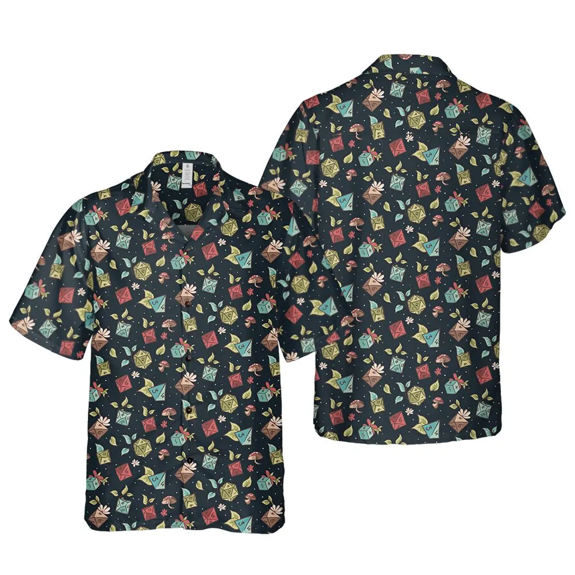 Floral Dice Dark Hawaiian Shirt