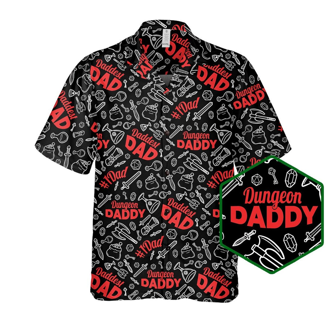 Dungeon Daddy Black Hawaiian Shirt