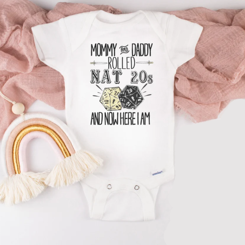 Mommy And Daddy Rolled Nat 20s Baby Bodysuit