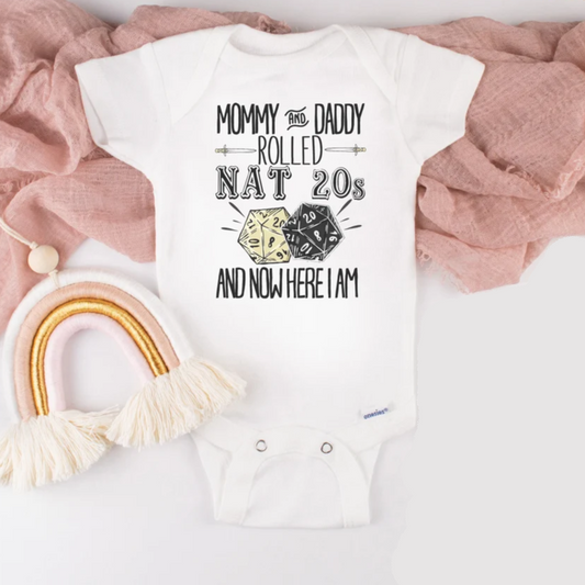 Mommy And Daddy Rolled Nat 20s Baby Bodysuit