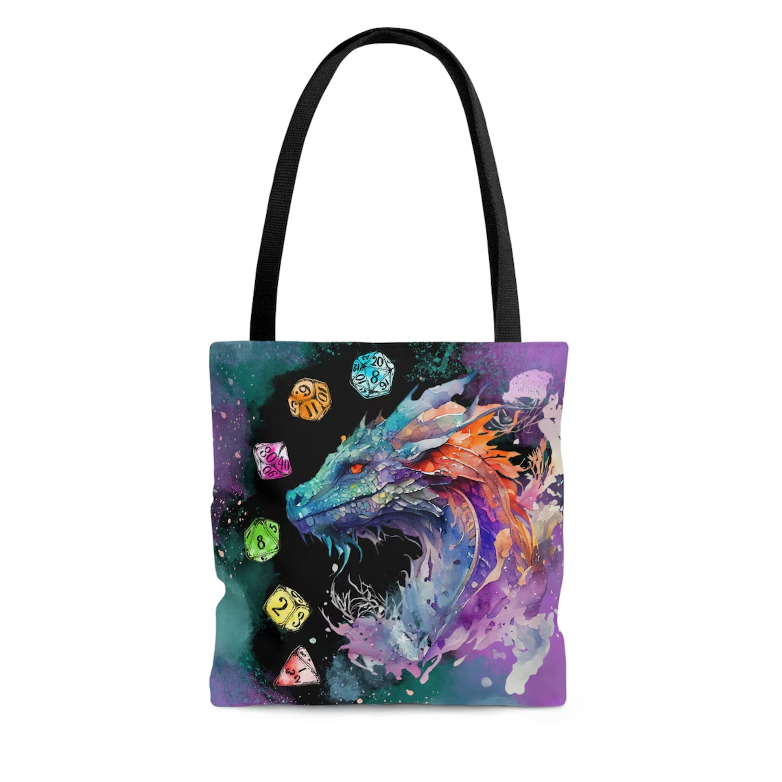 Dices And Dragon Watercolor Tote Bag