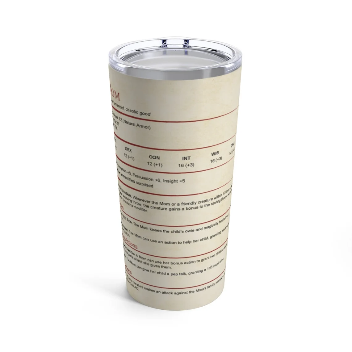 Mom Stats Tumbler