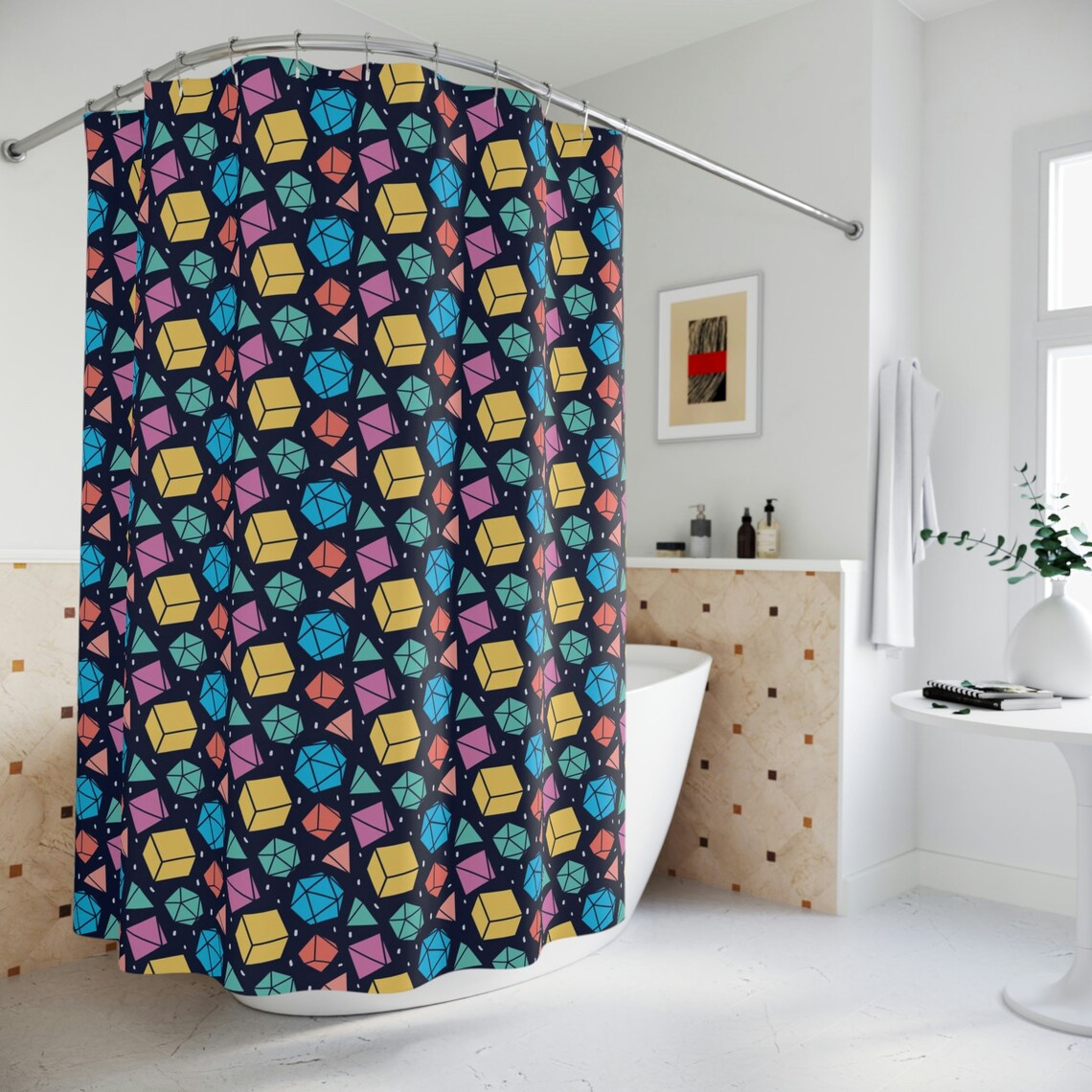 Colorful Dices Shower Curtain