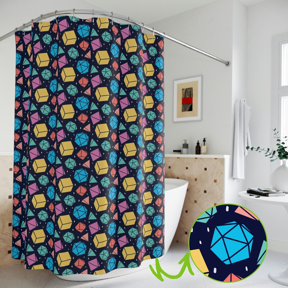 Colorful Dices Shower Curtain