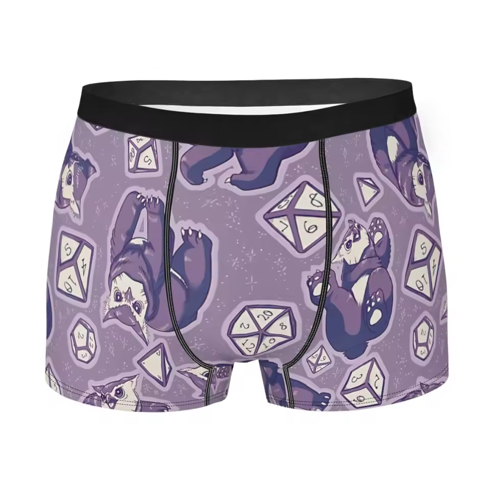 Purple Owlbear Underwear Men's Boxer Briefs