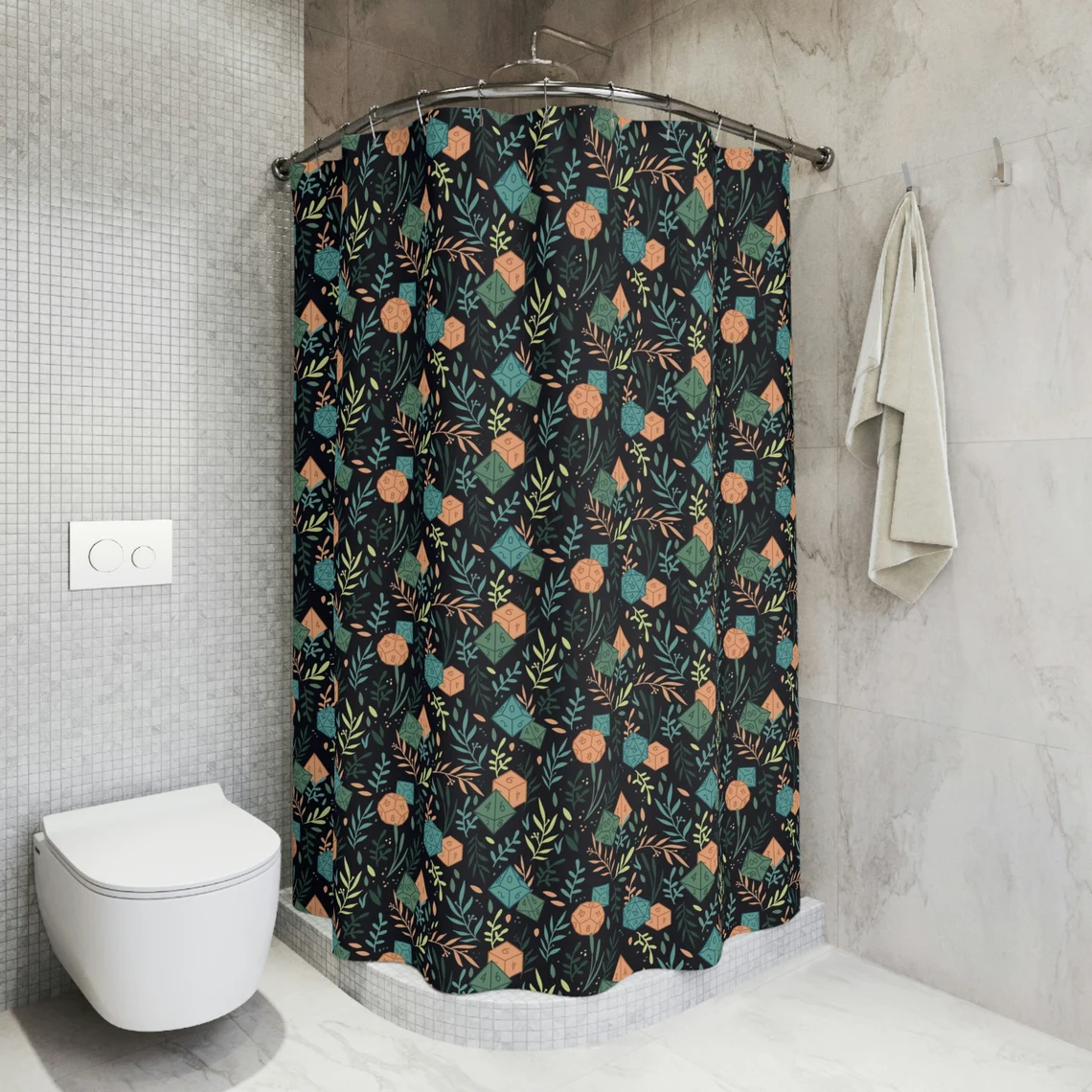 Floral Dices Shower Curtain