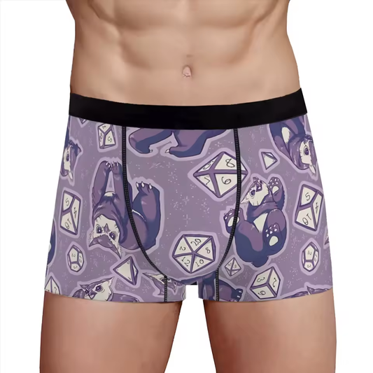Purple Owlbear Underwear Men's Boxer Briefs
