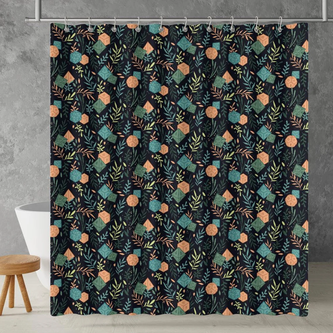 Floral Dices Shower Curtain