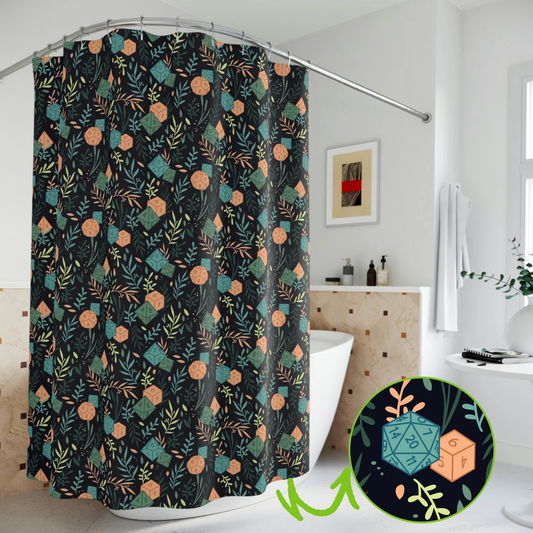 Floral Dices Shower Curtain