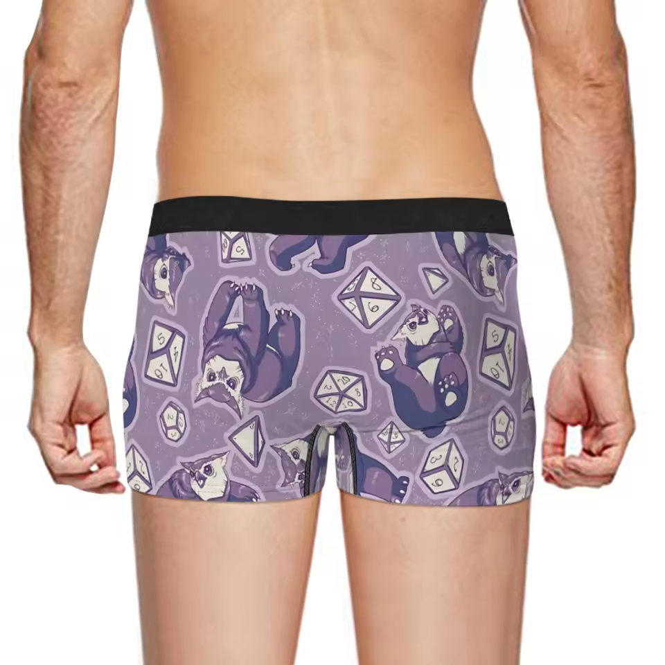 Purple Owlbear Underwear Men's Boxer Briefs