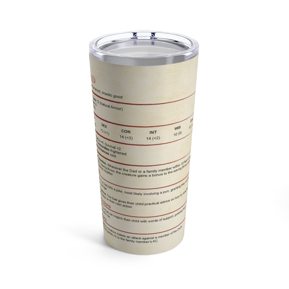 Dad Stats Tumbler