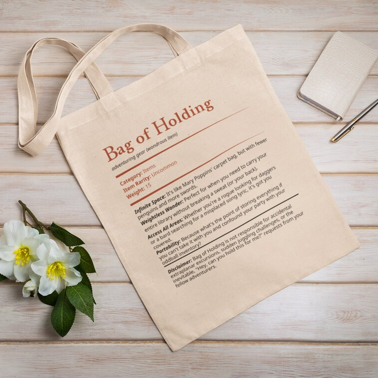 Bag Of Holding Definition Lined Tote Bag