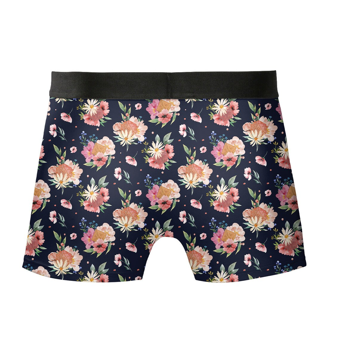 Floral Dices Underwear Men's Boxer Briefs