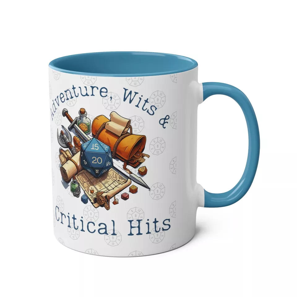 Adventure Wits & Critical Hits Accent Mug
