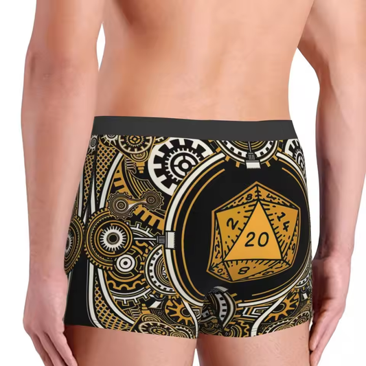 D20 Steampunk Gear Underwear Men's Boxer Briefs