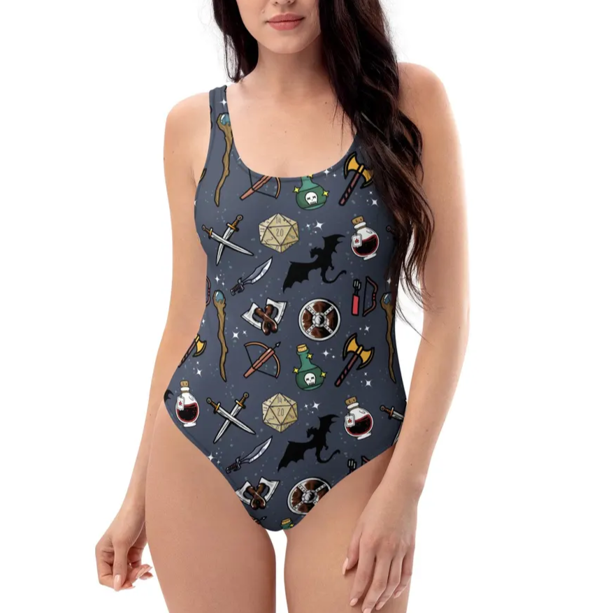 DND Items Grey One-piece Swimsuit