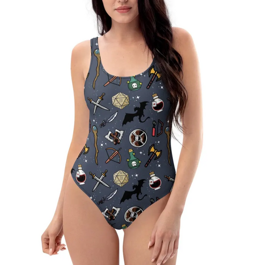 DND Items Grey One-piece Swimsuit