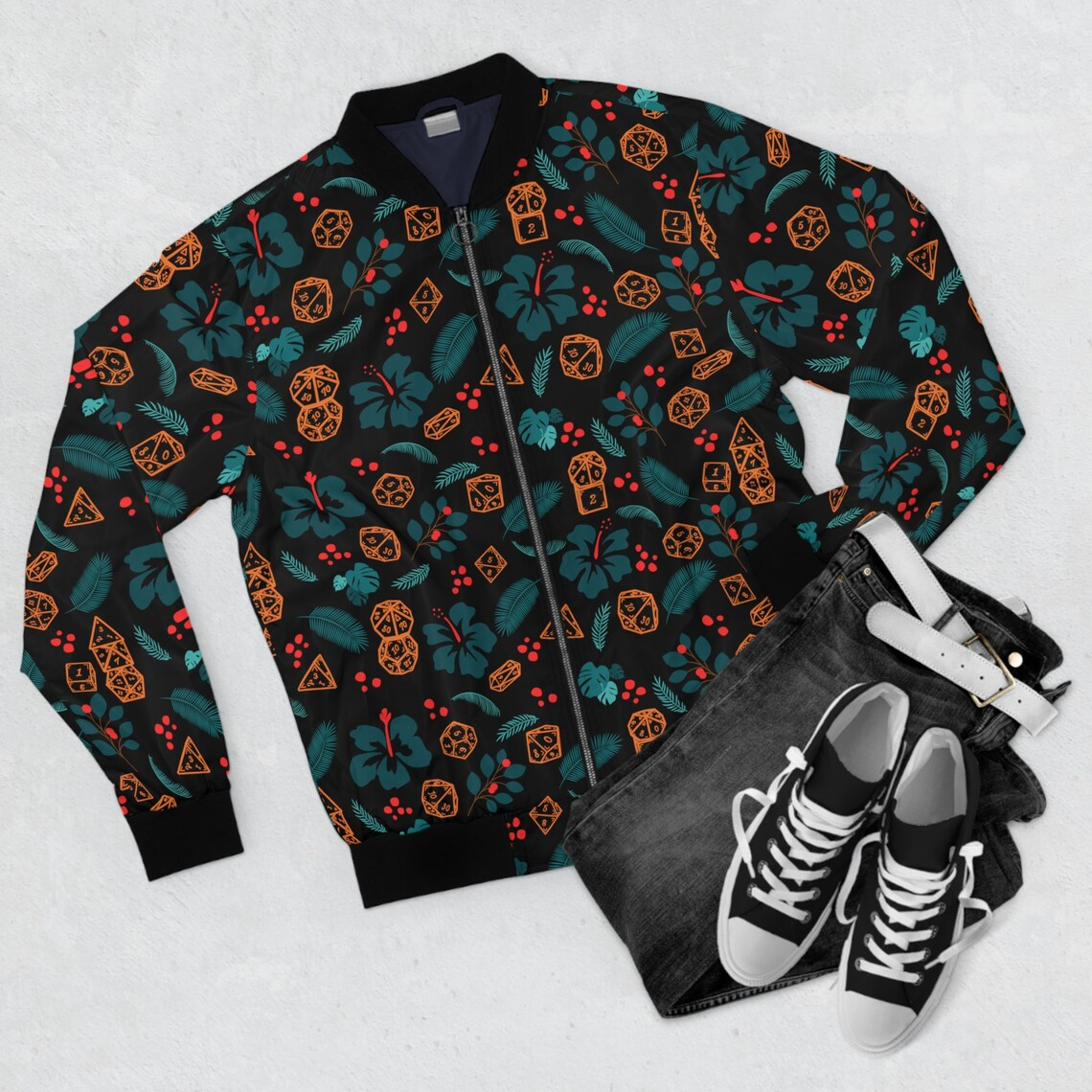 Hawaiian Dice Bomber Jacket