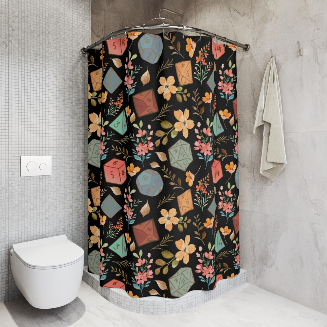 Flower Dices Shower Curtain