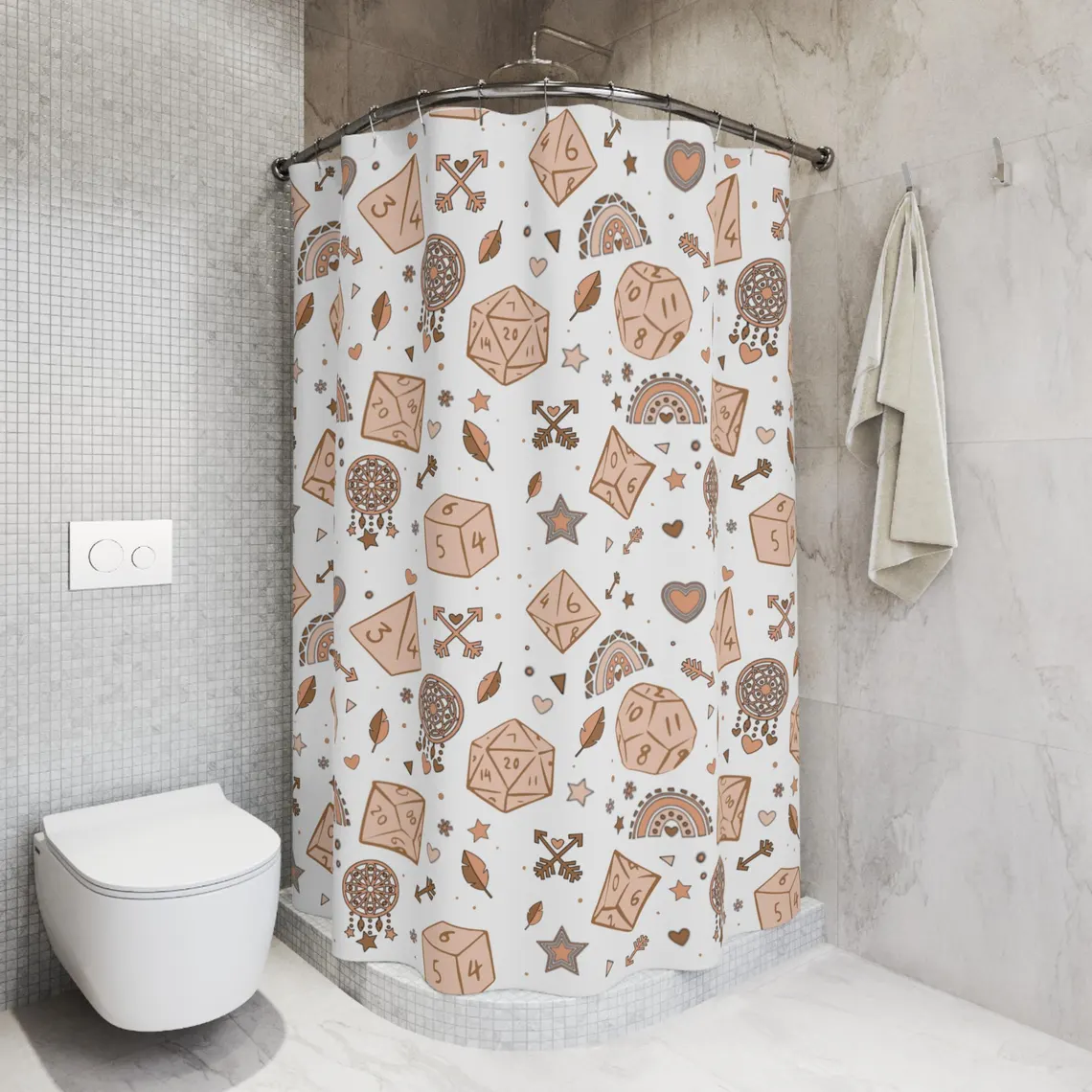 Fantasy Dices Shower Curtain