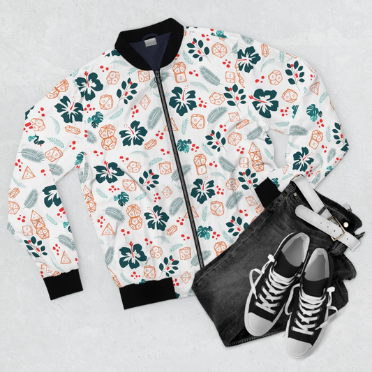 Hawaiian Dice White Bomber Jacket
