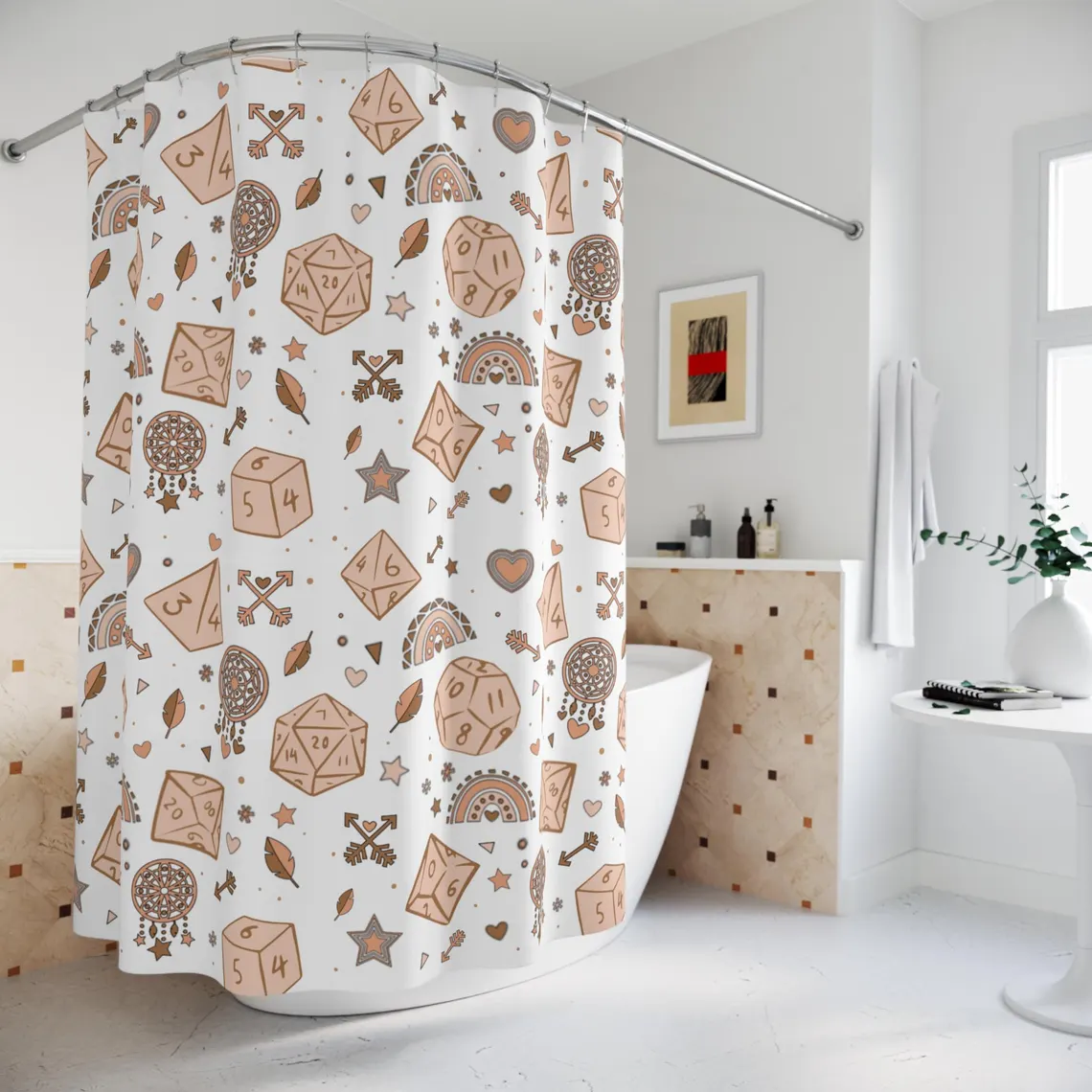 Fantasy Dices Shower Curtain