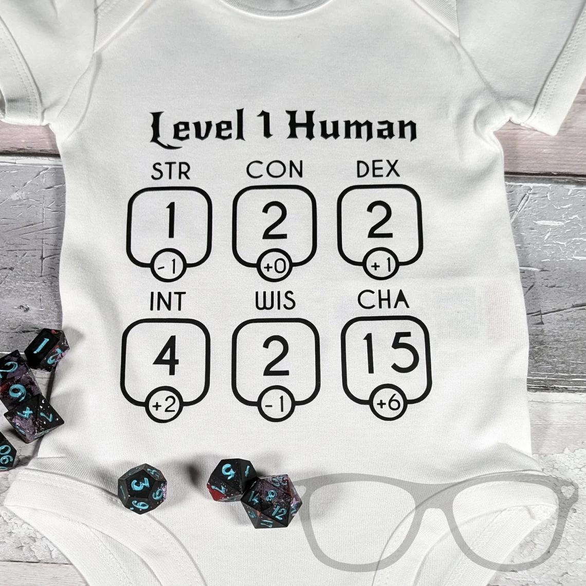 Level 1 Human Ability Scores Baby Bodysuit 2