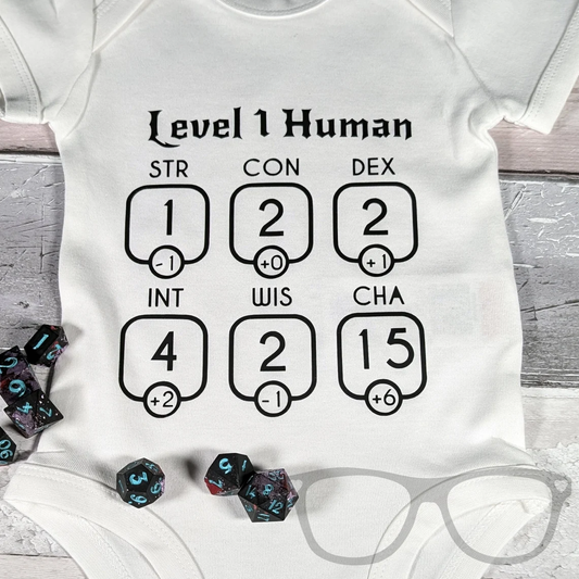 Level 1 Human Ability Scores Baby Bodysuit 2