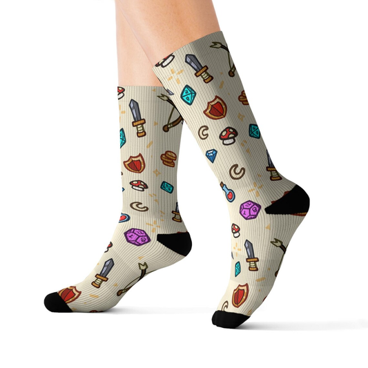 Cute DND Weapons Socks