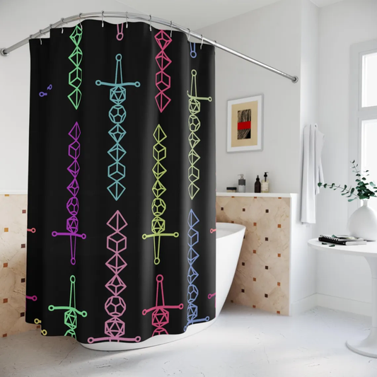 Sword Of Dices Shower Curtain