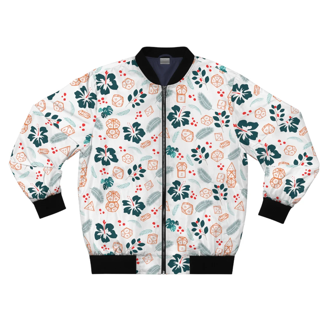 Hawaiian Dice White Bomber Jacket