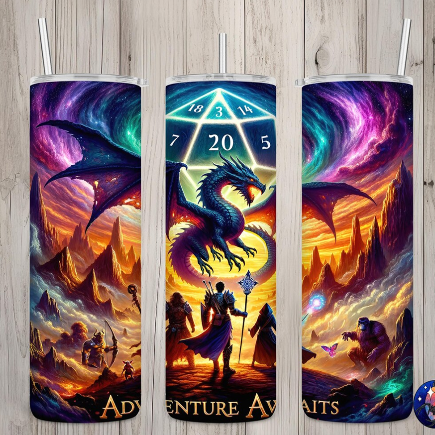 Adventure Awaits Skinny Tumbler