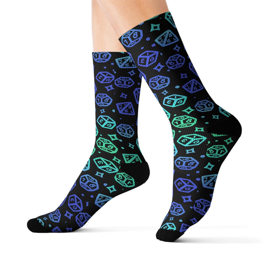Neon DND Dices Socks