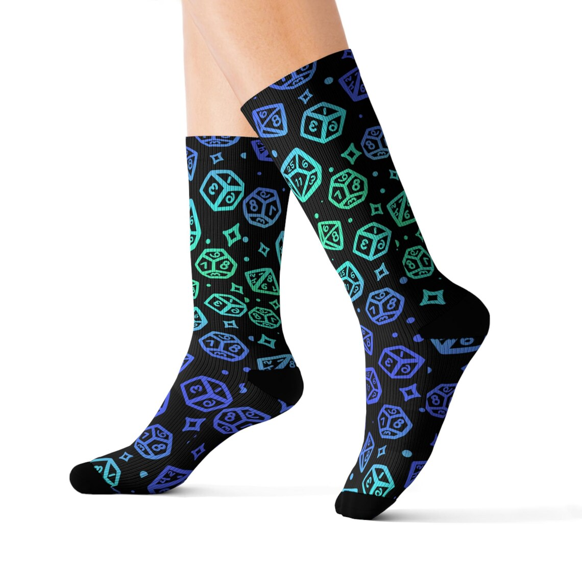 Neon DND Dices Socks