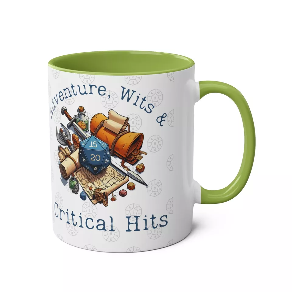 Adventure Wits & Critical Hits Accent Mug