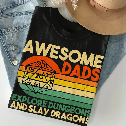 Awesome Dad Explore Dungeons Slay Dragons Classic Unisex T-Shirt