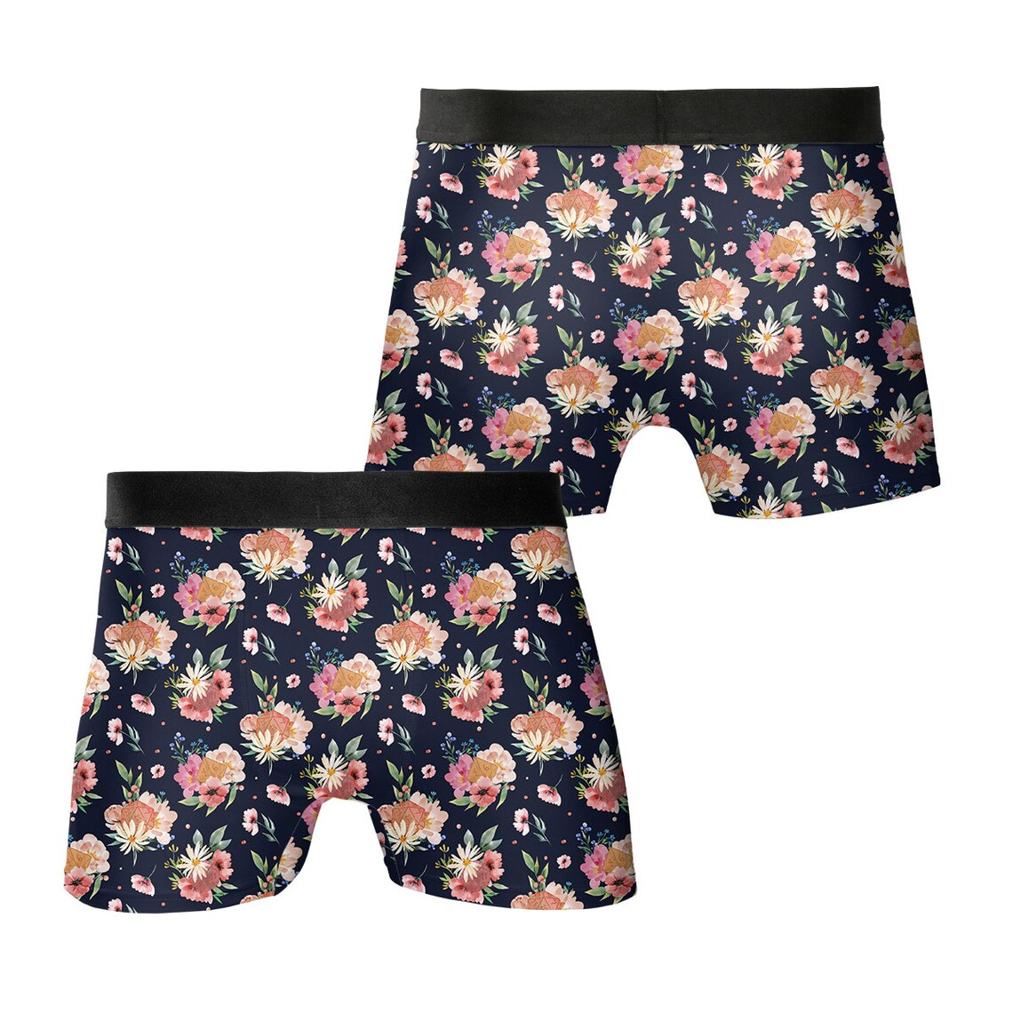 Floral Dices Underwear Men's Boxer Briefs