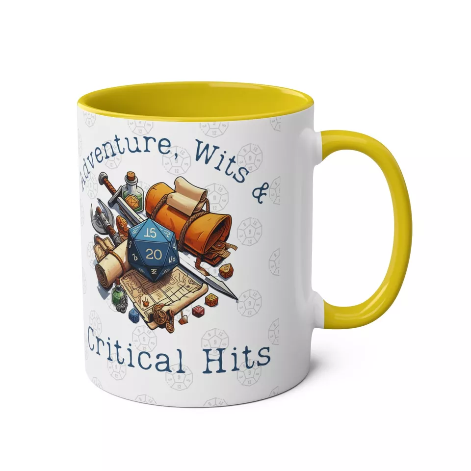 Adventure Wits & Critical Hits Accent Mug