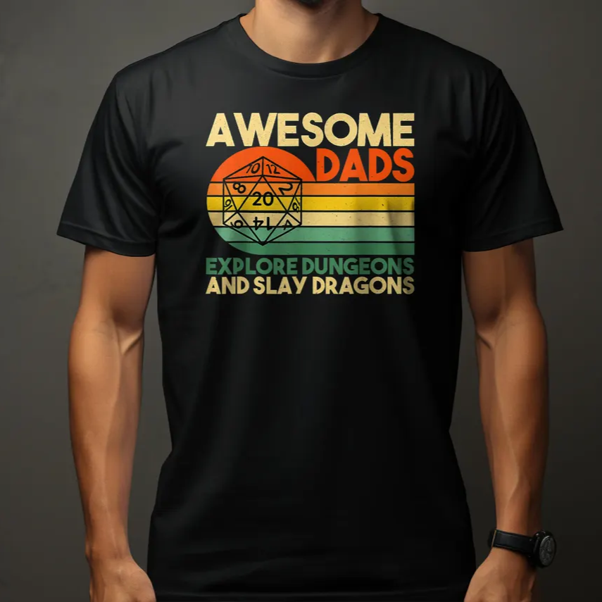 Awesome Dad Explore Dungeons Slay Dragons Classic Unisex T-Shirt