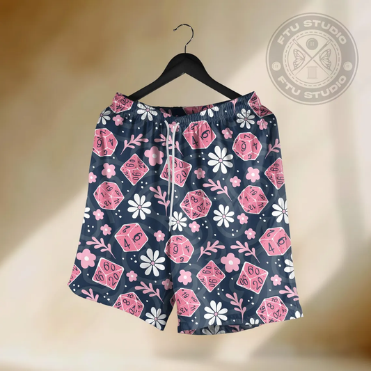 Pink Floral Dice Shorts