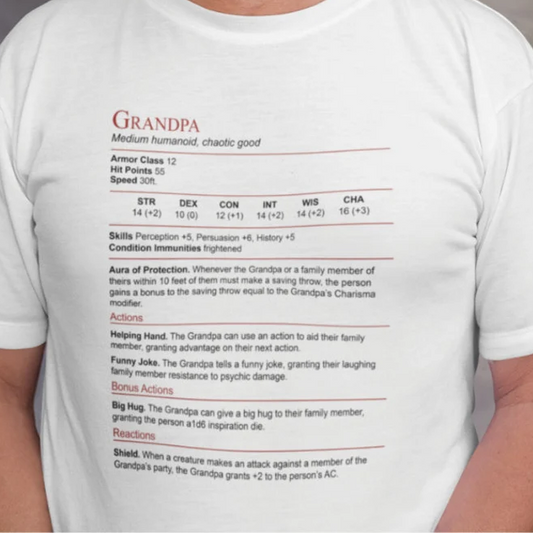 Grandpa Stat Block Classic Unisex T-Shirt